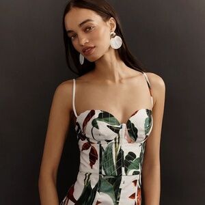NWT FARM Rio Midnight Macaw Fiesta Linen Blend Sleeveless Mini Dress